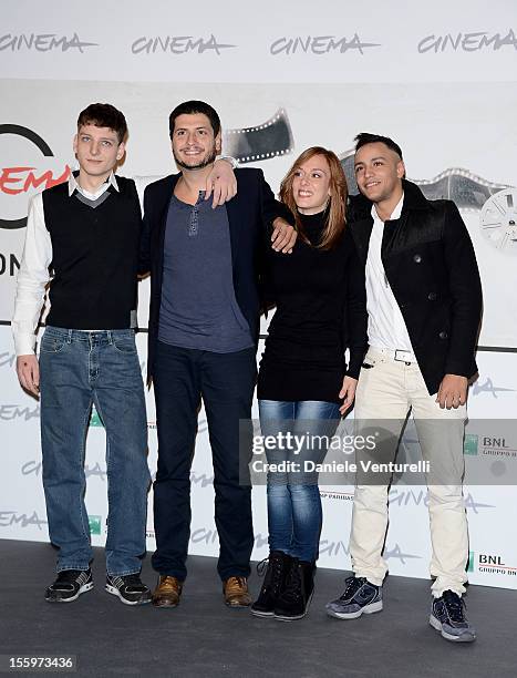 Actor Stefano Rabatti, director Claudio Giovannesi and actors Brigitte Apruzzesi and Nader Sarhan attend the "Ali Ha Gli Occhi Azzurri" Photocall...