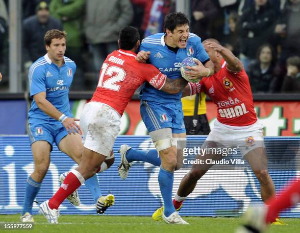 Alessandro Zanni of Italy during the international test match between Italy and Tonga at Mario Rigamonti Stadium on November 10, 2012 in Brescia,...