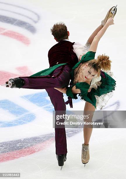 Nelli Zhiganshina and Alexander Gazsi of Germany skate in the Ice Dance Free Dance Skating during ISU Rostelecom Cup of Figure Skating 2012 at the...