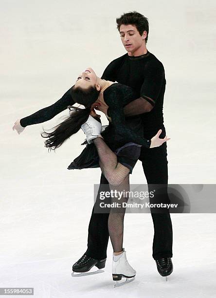 Tessa Virtue and Scott Moir of Canada skate in the Ice Dance Free Dance Skating during ISU Rostelecom Cup of Figure Skating 2012 at the Megasport...