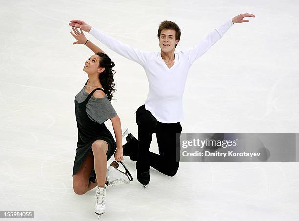 Elena Ilinykh and Nikita Katsalapov of Russia skate in the Ice Dance Free Dance Skating during ISU Rostelecom Cup of Figure Skating 2012 at the...