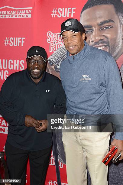 Eddie Levert and Tony Cornelius pose for a photo at the First Annual Soul Train Celebrity Golf Invitational on November 9, 2012 in Las Vegas, Nevada.