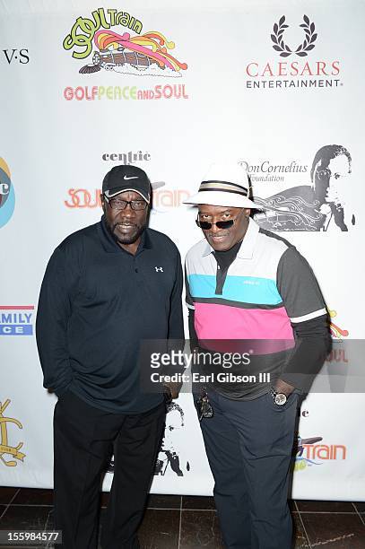 Two members of the legendary R&B Group The O'Jays Eddie Levert and Walter Williams attend the First Annual Soul Train Celebrity Golf Invitational on...