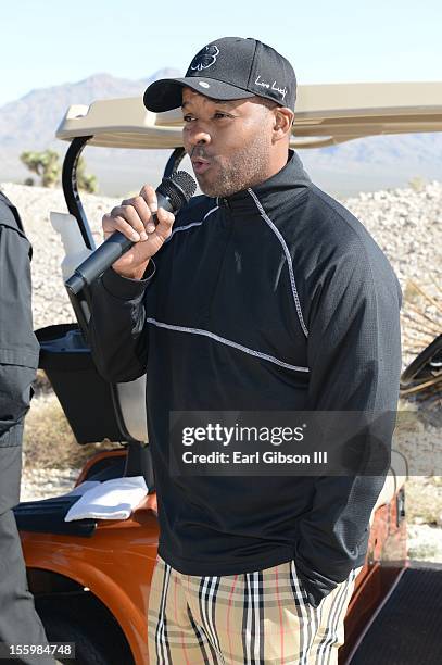 Kenard Gibbs speaks at the First Annual Soul Train Celebrity Golf Invitational on November 9, 2012 in Las Vegas, Nevada.