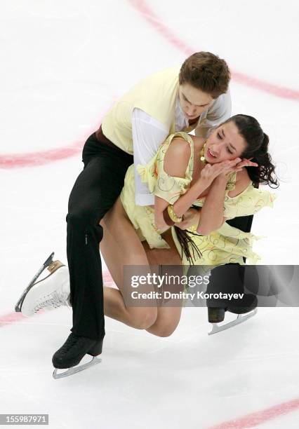 Ksenia Monko and Kirill Khaliavin of Russia skate in the Ice Dance Free Dance Skating during ISU Rostelecom Cup of Figure Skating 2012 at the...