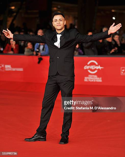 Actor Nader Sarhan attends the "Ali Ha Gli Occhi Azzurri" Premiere during the 7th Rome Film Festival at the Auditorium Parco Della Musica on November...