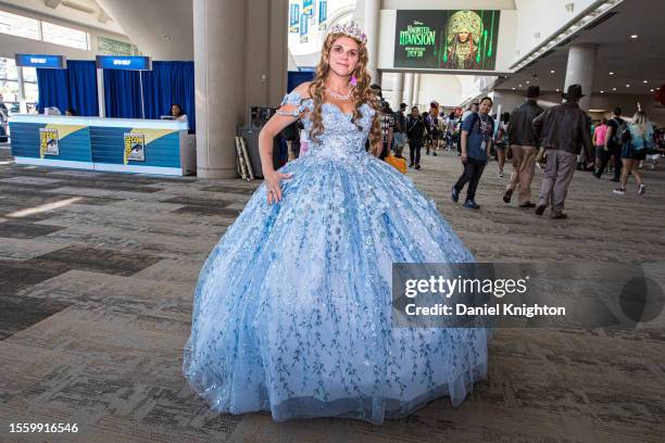 Cosplayer Lisa Richter as Cinderella poses at Comic-Con International 2023 on July 20, 2023 in San Diego, California.