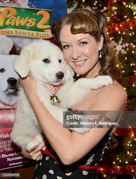 Actress Ali Hillis attends the "Santa Paws 2: The Santa Pups" holiday party hosted by Disney, Cheryl Ladd, and Ali Landry at The Victorian on...
