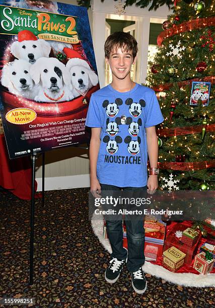 Actor Josh Feldman attends the "Santa Paws 2: The Santa Pups" holiday party hosted by Disney, Cheryl Ladd, and Ali Landry at The Victorian on...