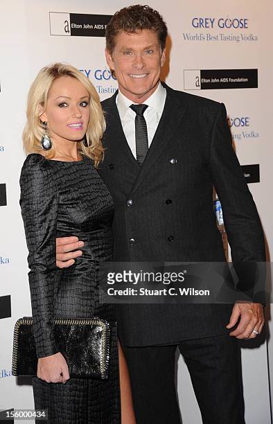 Hayley Roberts and David Hasslehoff attend the Grey Goose Winter Ball at Battersea Power station on November 10, 2012 in London, England.