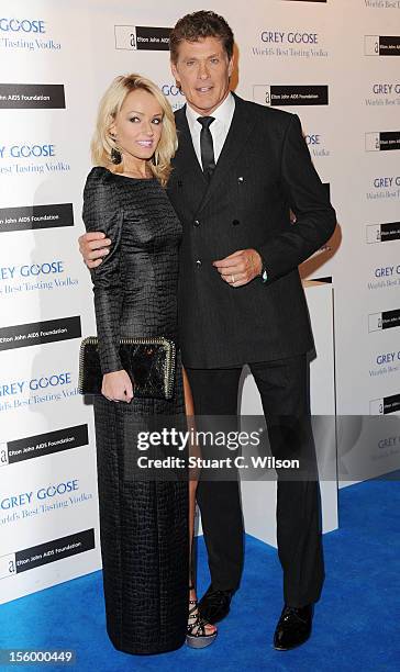 Hayley Roberts and David Hasslehoff attend the Grey Goose Winter Ball at Battersea Power station on November 10, 2012 in London, England.