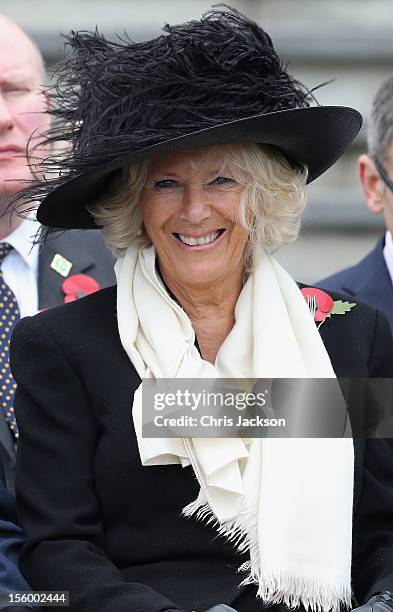 Camilla, Duchess of Cornwall attends an Armistice Day Commemoration at the Auckland War Memorial on November 11, 2012 in Auckland, New Zealand. The...