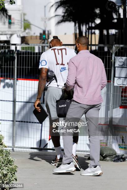 LeBron James is seen arriving at Cedars Sinai hospital on July 25, 2023 in Los Angeles, California.