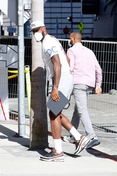 LeBron James is seen arriving at Cedars Sinai hospital on July 25, 2023 in Los Angeles, California.