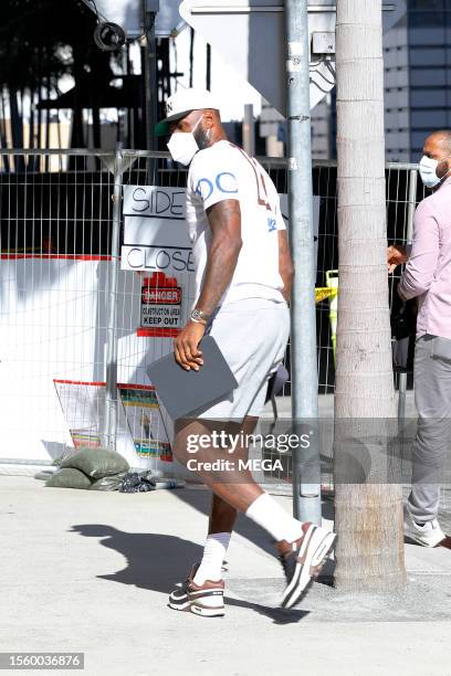 LeBron James is seen arriving at Cedars Sinai hospital on July 25, 2023 in Los Angeles, California.