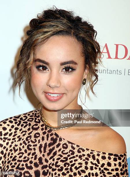 Actress Savannah Jayde arrives at Melissa Rivers Hosts "All Aboard...LA's Fashion Platform" Fashion Show at Union Station on October 20, 2012 in Los...