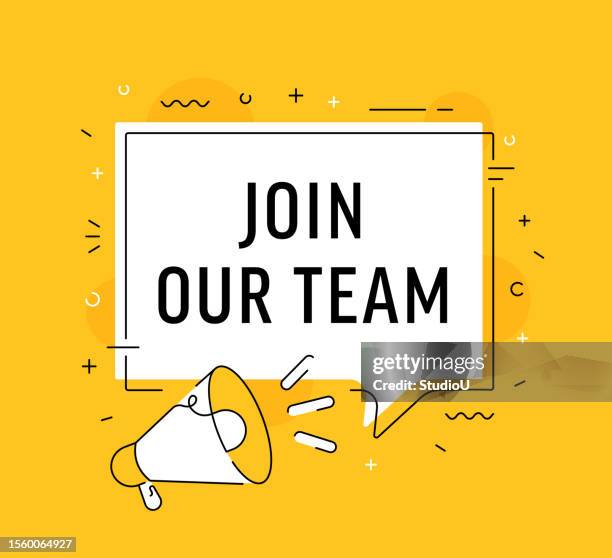 bildbanksillustrationer, clip art samt tecknat material och ikoner med join our team recruitment offer web banner template - efterlyst-affisch