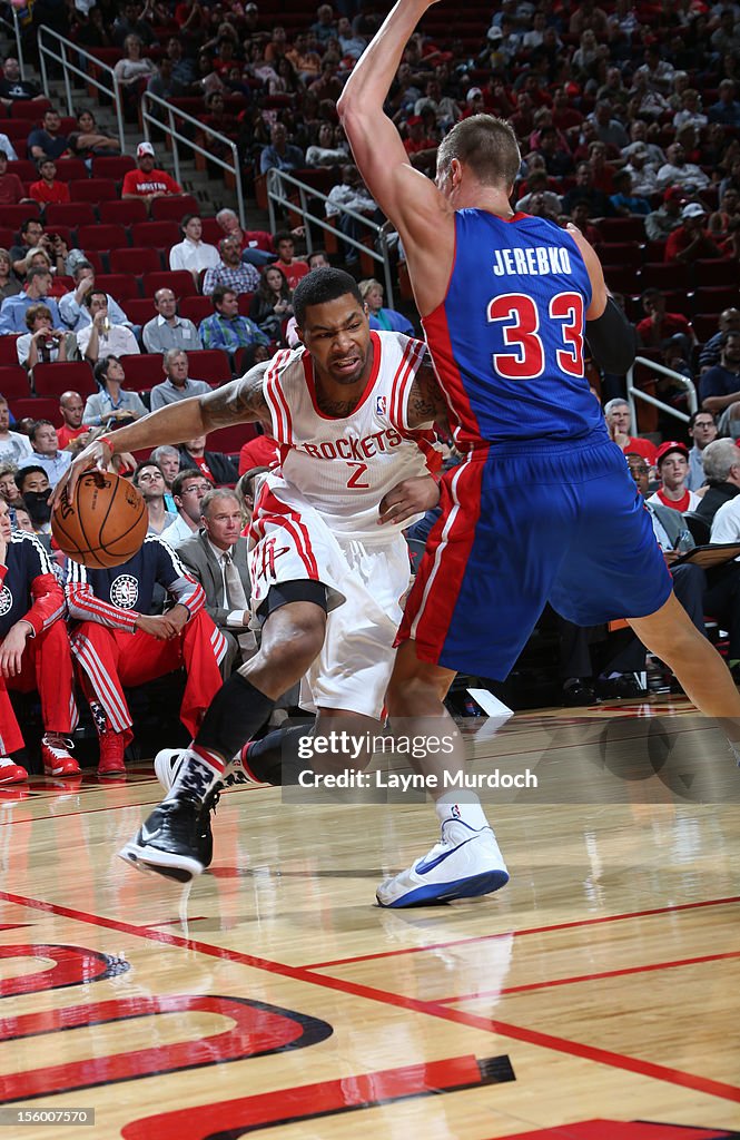 Houston Rockets Marcus Marcus Morris of the Houston Rockets drives against Jonas Jerebko of ...