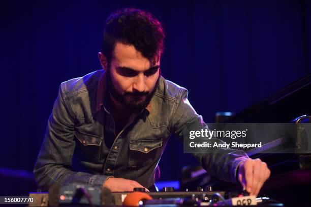 Armenian pianist Tigran Hamasyan performs on stage at the South Bank Centre during the London Jazz Festival 2012 on November 10, 2012 in London,...