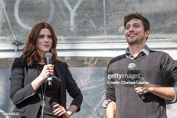 Actors Ashley Greene and Jackson Rathbone attend the Twilight fan camp concert at L.A. LIVE on November 10, 2012 in Los Angeles, California.