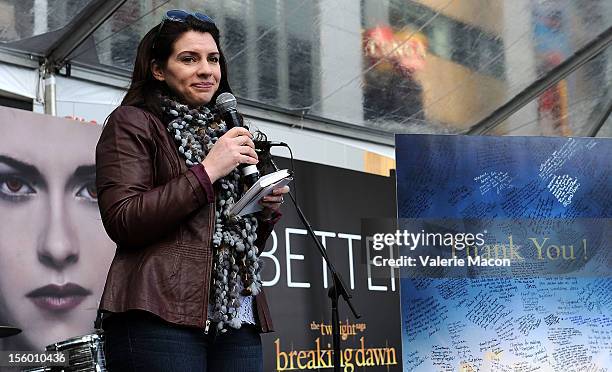 Stephenie Meyer attends "The Twilight Saga: Breaking Dawn Part 2" - Fan Camp Concert at Nokia Theatre L.A. Live on November 10, 2012 in Los Angeles,...