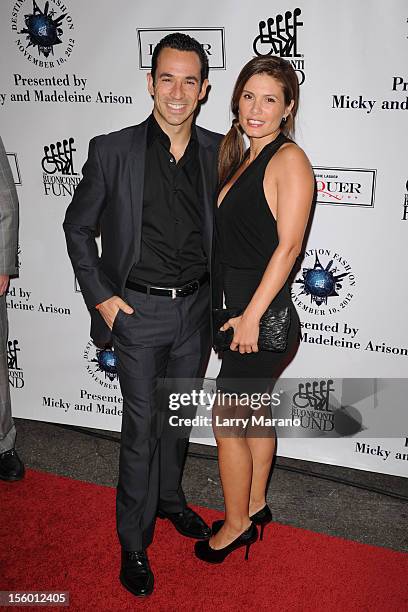 Helio Castroneves and his wife Adriana Henao attend Destination Fashion 2012 To Benefit The Buoniconti Fund To Cure Paralysis at Bal Harbour Shops on...