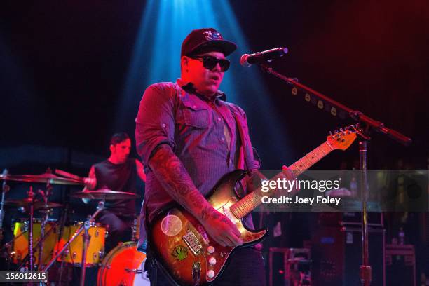 American singer/guitarist Rome Ramirez of Rome performs on his first solo tour "DEDICATION TOUR 2012" at The Vogue on November 10, 2012 in...