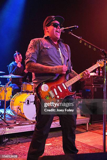 American singer/guitarist Rome Ramirez of Rome performs on his first solo tour "DEDICATION TOUR 2012" at The Vogue on November 10, 2012 in...