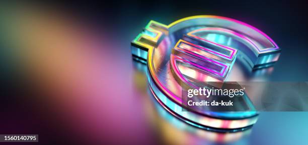 euro currency symbol icon modern background. web3 colours. cgi 3d render - euro money stock pictures, royalty-free photos & images