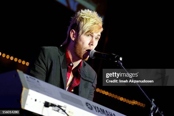 Singer Colton Dixon performs onstage at the Citadel Outlets 11th Annual Tree Lighting Event at Citadel Outlets on November 10, 2012 in City of...