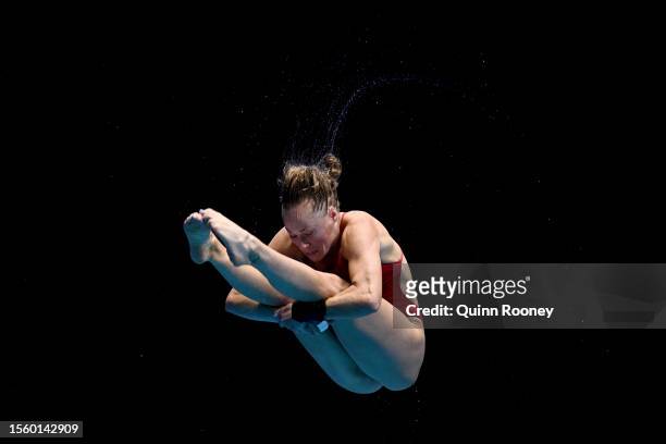 Julia Vincent of Team South Africa competes in the Women's 3m Springboard Final on day eight of the Fukuoka 2023 World Aquatics Championships at...