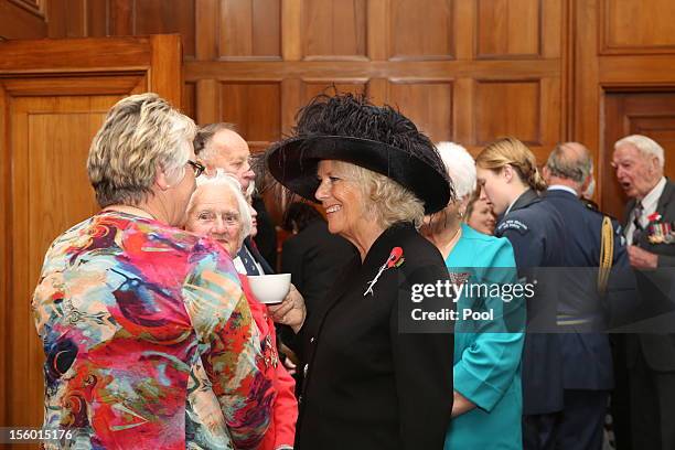 Prince Charles, Prince of Wales and Camilla, Duchess of Cornwall attend a reception with New Zealand Second World War Veterans at the Auckland War...