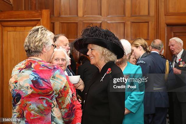 Prince Charles, Prince of Wales and Camilla, Duchess of Cornwall attend a reception with New Zealand Second World War Veterans at the Auckland War...