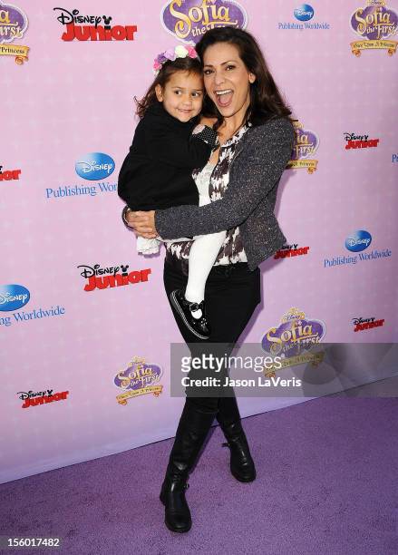 Actress Constance Marie and daughter Luna Marie Katich attend the premiere of "Sofia The First: Once Upon a Princess" at Walt Disney Studios on...