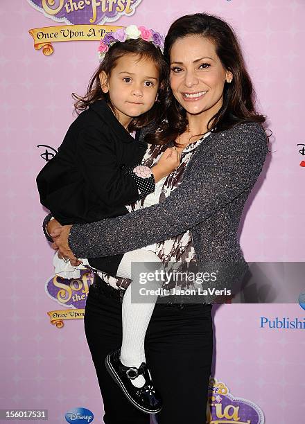 Actress Constance Marie and daughter Luna Marie Katich attend the premiere of "Sofia The First: Once Upon a Princess" at Walt Disney Studios on...