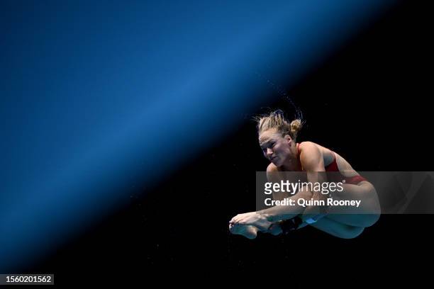 Julia Vincent of Team South Africa competes in the Women's 3m Springboard Final on day eight of the Fukuoka 2023 World Aquatics Championships at...