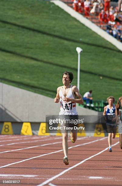 British athlete Brendan Foster takes gold in the 10,000 Metres at the Commonwealth Games in Edmonton, Canada, August 1978.