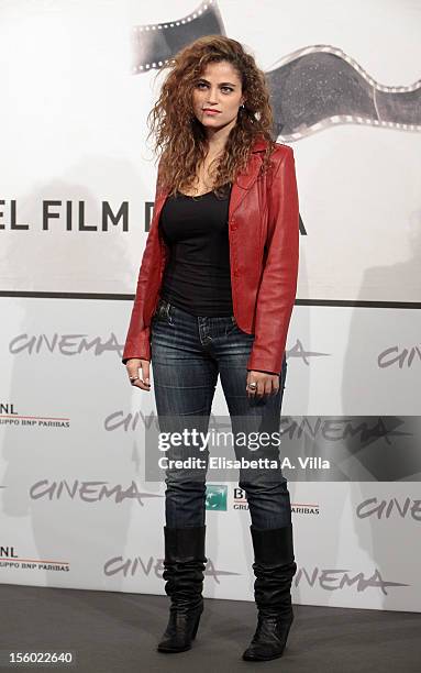 Actress Veronica Gentili attends the 'L'Isola dell'Angelo Caduto' Photocall during the 7th Rome Film Festival at Auditorium Parco Della Musica on...