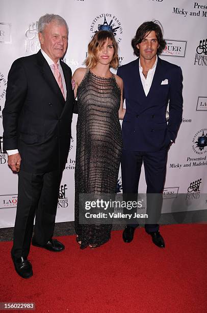 Tom Brokaw, Nacho Figueras and wife Delfina Blaquier attend Buoniconti Fund to Cure Paralysis' Destination Fashion 2012 at Bal Harbour Shops on...
