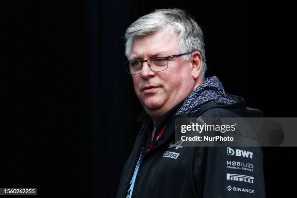 Otmar Szafnauer before qualifying ahead of the Formula 1 Belgian Grand Prix at Spa-Francorchamps in Spa, belgium on July 28, 2023.