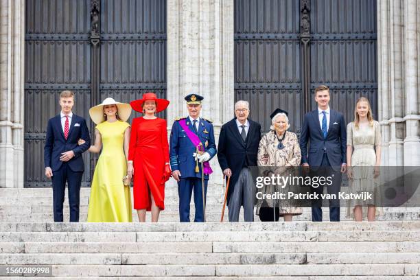 Prince Emmanuel of Belgium, Princess Elisabeth of Belgium, Queen Mathilde of Belgium, King Philippe of Belgium, King Albert of Belgium, Queen Paola...