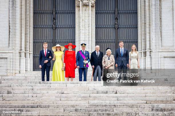 Prince Emmanuel of Belgium, Princess Elisabeth of Belgium, Queen Mathilde of Belgium, King Philippe of Belgium, King Albert of Belgium, Queen Paola...