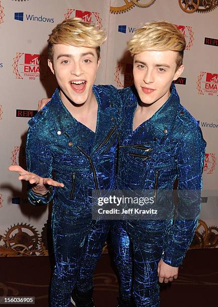 Jedward attend the MTV EMA's 2012 at Festhalle Frankfurt on November 11, 2012 in Frankfurt am Main, Germany.