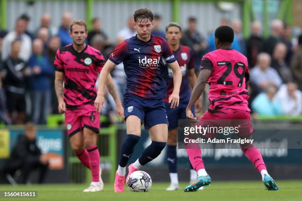 Taylor Gardner-Hickman of West Bromwich Albion during a pre season friendly against Forest Green Rovers at The New Lawn on July 28, 2023 in...