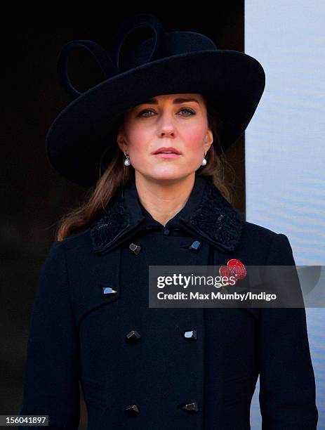Catherine, Duchess of Cambridge attends the annual Remembrance Sunday Service at the Cenotaph, Whitehall on November 11, 2012 in London, England....