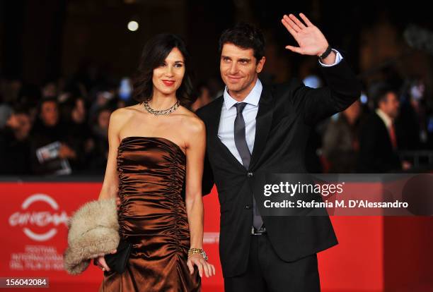 Gloria Bellicchi and Giampaolo Morelli attend the "L'Isola Dell'Angelo Caduto" Premiere during the 7th Rome Film Festival at the Auditorium Parco...