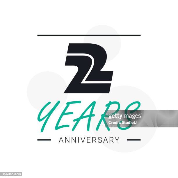 two years anniversary logo template. 2 years celebration badge, label design. - number 2 logo stock illustrations