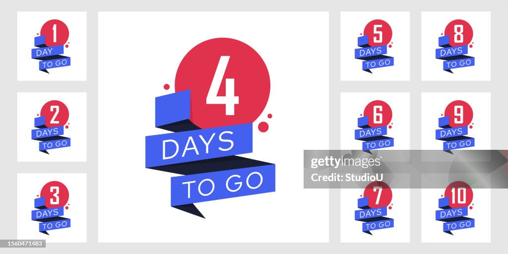 Countdown Program High Res Days To Go Badge Banner Collection Countdown From 10 Days To 1 High-Res ...