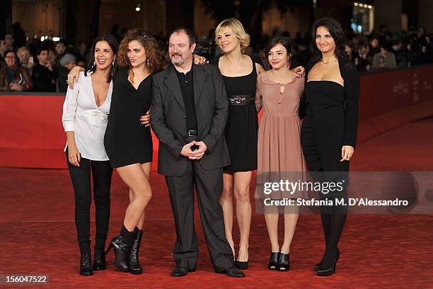 Irma Carolina Di Monte, Veronica Gentili,Carlo Lucarelli, Sara Sartini and Laura Glavan attend the "L'Isola Dell'Angelo Caduto" Premiere during the...