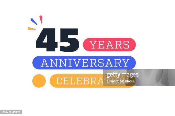 45th year anniversary celebration badge template - milestone stock illustrations